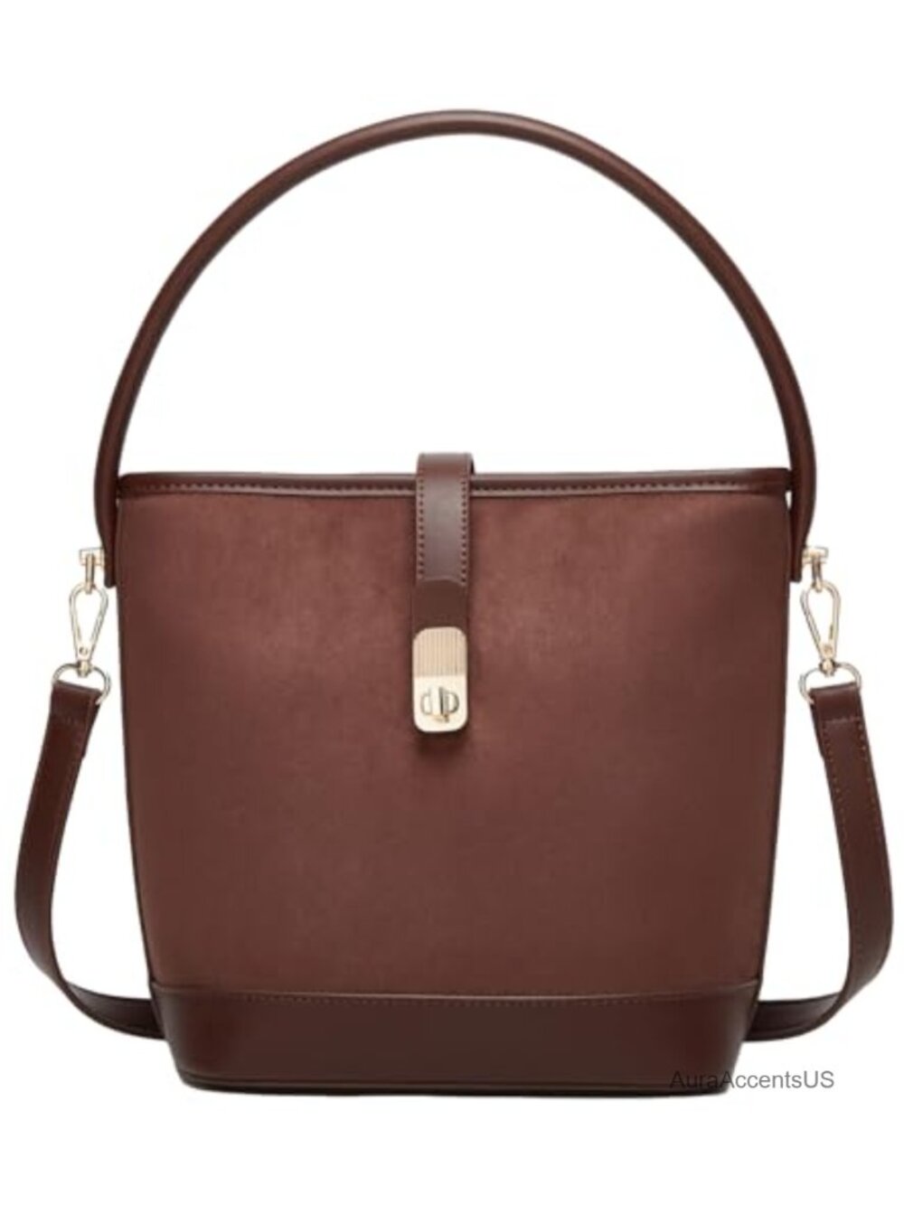 Faux Suede PU Leather Bucket Bag Top Handle Crossbody Purse Women Fall